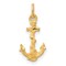 14K Yellow Gold Anchor Rope Charm Sailing Pendant Jewerly 22mm x 10mm
